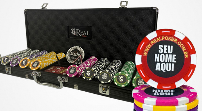 Maleta com 500 Fichas de Poker Personalizadas em Plástico